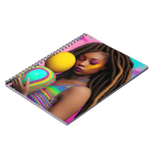 メラニンイースターレインボー春シスタガール誕生日 ノートブック (左側)