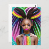 メラニンイースターレインボー春シスタガール誕生日 ポストカード (正面/裏面)