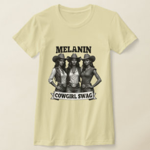 メラニンカウガールスワッグTシャツ ブラックヒストリーマンス Tシャツ