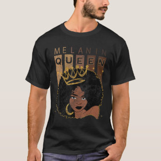 メラニンクイーンアフリカンアメリカンストロングブラックナチュラ Tシャツ