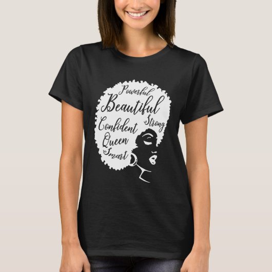 メラニンクイーンアフロクイーンパワフル美 Tシャツ (正面)