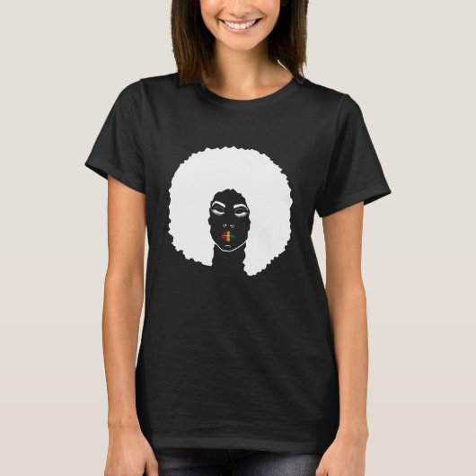 メラニンクイーンアフロクイーンリップ Tシャツ (正面)