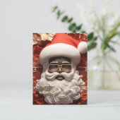 メラニンクリスマスチョコレートブラックサンタクロースおもしろい シーズンポストカード (スタンド正面)