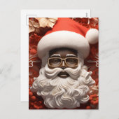 メラニンクリスマスチョコレートブラックサンタクロースおもしろい シーズンポストカード (正面/裏面)