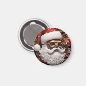 メラニンクリスマスチョコレートブラックサンタクロースおもしろい マグネット (正面/裏面)