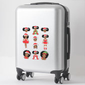 メラニンクリスマスブラックガールクリスマス魔法ガールズおもしろい シール (スーツケース)