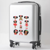 メラニンクリスマスブラックガールクリスマス魔法ガールズおもしろい シール (スーツケース)