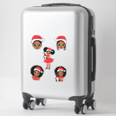 メラニンクリスマスブラックガールクリスマス魔法ガールズおもしろい シール (スーツケース)