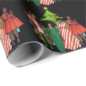 メラニンクリスマスブラックガール魔法クリスマスおもしろい ラッピングペーパー (ロールコーナー)