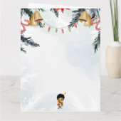 メラニンクリスマスブラックガール魔法クリスマス魔法おもしろい カード (裏面)