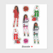 メラニンクリスマスブラッククイーンクリスマスブラックガールマギ シール (シート)