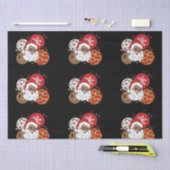 メラニンクリスマスブラックサンタクロースのクリスマスを持つ 薄葉紙 (クラフト)