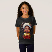 メラニンクリスマスラブブラックガール魔法シエスタT-Sh Tシャツ (正面フル)