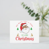 メラニンクリスマス中心のサンタ シーズンポストカード (スタンド正面)