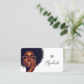メラニングラムサロンブランディングはっきりしたアフロースタイル 名刺 (スタンド正面)