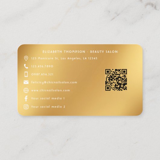 メラニングラムサロンブランディングはっきりしたアフロースタイル 名刺 (裏面)