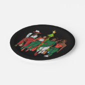 メラニンサイスタスクリスマスツリー&ギフトブラックガールズ ペーパープレート (アングル)