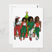 メラニンサイスタスクリスマスツリー&ギフトブラックガールズ ポストカード (正面/裏面)