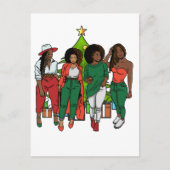 メラニンサイスタスクリスマスツリー&ギフトブラックガールズ ポストカード (正面)