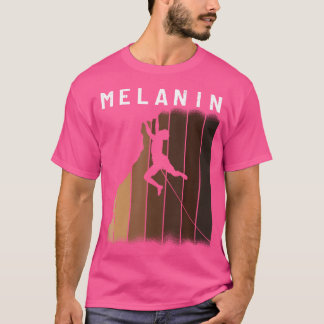 メラニンサンズブラックプライドメンマウンテンロッククライム Tシャツ