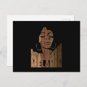 メラニンシェードオブブラウンアフロクイーンブラックヒストリーM インビテーションポストカード (正面/裏面)