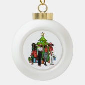 メラニンシスタスクリスマスツリーフレンドリシスタシスタ セラミックボールオーナメント (正面)