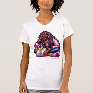 メラニンシックハスラーアーバンヒップホップファッション女性 Tシャツ