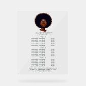 メラニンシックAfro Hairサロン価格とサービス アクリルサイン (正面)