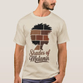 メラニンシャッドブラッククイーン | アフロ女性十二世 Tシャツ (正面)