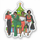 メラニンフレンドズクリスマスフレンドズブラックサイスタス シール (正面)