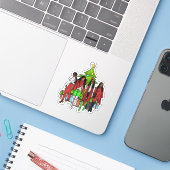 メラニンフレンドズクリスマスフレンドズブラックサイスタス シール (ノートパソコンとiPhone)