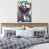 メラニンブルーフラワー女神 キャンバスプリント (インサイチュ (寝室))