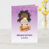 メラニンプリンセスの誕生日カード すべての年齢に対応 カード (黄色い花)