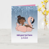 メラニンプリンセスの誕生日カード すべての年齢に対応 カード (黄色い花)