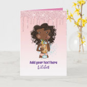 メラニンプリンセスの誕生日カード すべての年齢に対応 カード (黄色い花)