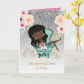 メラニンプリンセスの誕生日カード すべての年齢 カード (黄色い花)