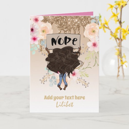 メラニンプリンセスの誕生日カード すべての年齢 カード (黄色い花)