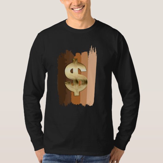 メラニンマネー起業家ドルマネーサイン Tシャツ (正面)