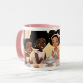 メラニン化プリンセスお洒落デライトティーパーティー マグカップ (正面左)