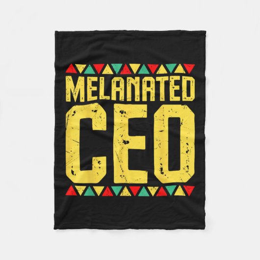 メラニン化Ceo起業家アフリカブラックヒストリM フリースブランケット (正面)