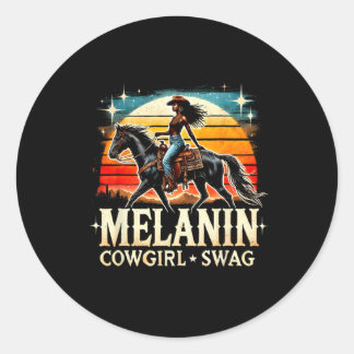 メラニン女性のカーボーイスワッグ女性アフリカブラックヒストリM ラウンドシール