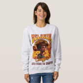 メラニン女性のカーボーイブラックガールウエスタンカウボーイ スウェットシャツ (正面フル)