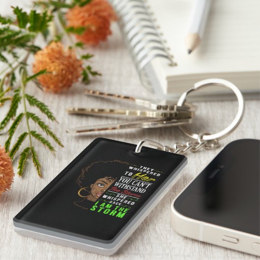 メラニン女性アフリカ系アメリカ人プライド黒人史 キーホルダー (正面右)