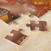 メラニン女性ヘッドラップ – アフリカプリント ジグソーパズル (側面)