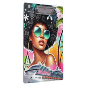 メラニン女性 – アフロ – クルーズトロピカル クリップボード (右)