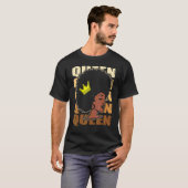 メラニン女王 黒人女性 アフリカの黒人歴史 月 アフロ Tシャツ (正面フル)