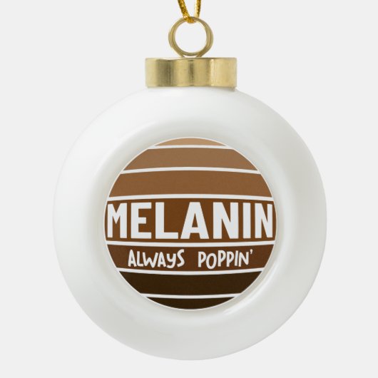 メラニン常にポピンブラックヒストリーブルシスタ セラミックボールオーナメント (正面)