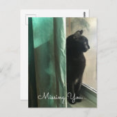 メラニン恋しく思コール黒猫の社会的距離 ポストカード (正面/裏面)