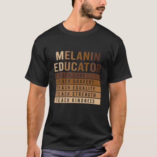 メラニン教教え育者生きる強さ親切BHM Tシャツ (正面)