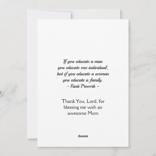 メラニン母さんが母の日を幸せに シーズンカード (裏面)